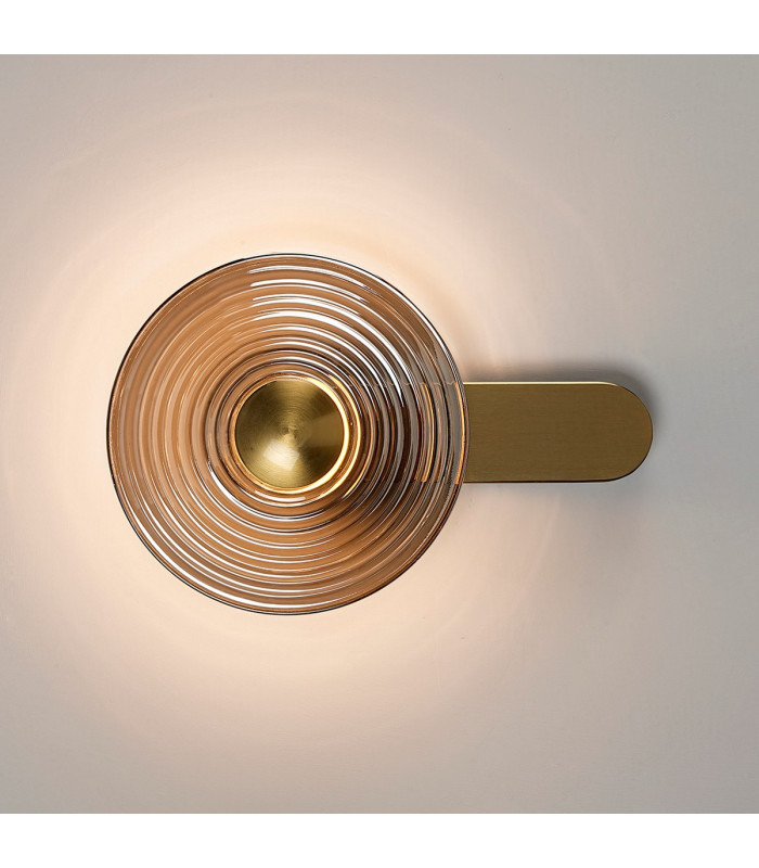 Larchmont Wall Lamp 1 x 7W LED 3000K 426lm Brass/Smoke -10