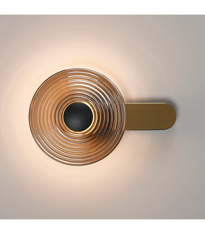 Larchmont Wall Lamp 1 x 7W LED 3000K 426lm Brass/Smoke/Satin Black -3