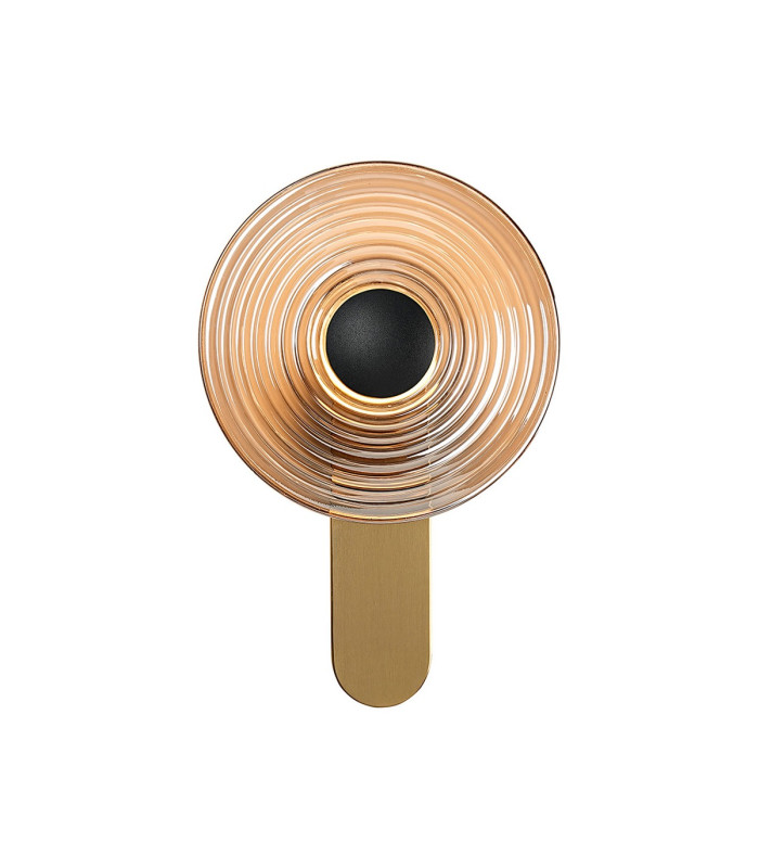 Larchmont Wall Lamp 1 x 7W LED 3000K 426lm Brass/Smoke/Satin Black -5