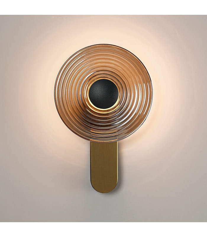 Larchmont Wall Lamp 1 x 7W LED 3000K 426lm Brass/Smoke/Satin Black -8