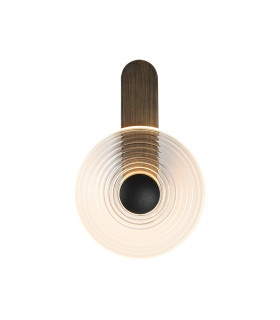 Larchmont Wall Lamp 1 x 7W LED 3000K 426lm Bronze/Clear/Satin Black -1