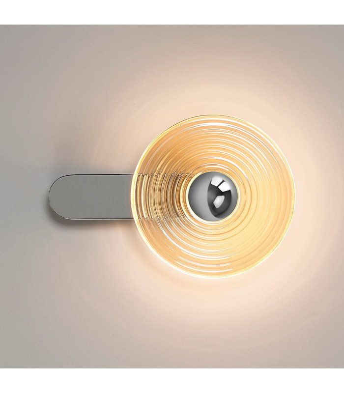 Larchmont Wall Lamp 1 x 7W LED 3000K 426lm Chrome/Amber -10