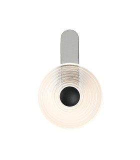 Larchmont Wall Lamp 1 x 7W LED 3000K 426lm Chrome/Clear/Satin Black -1