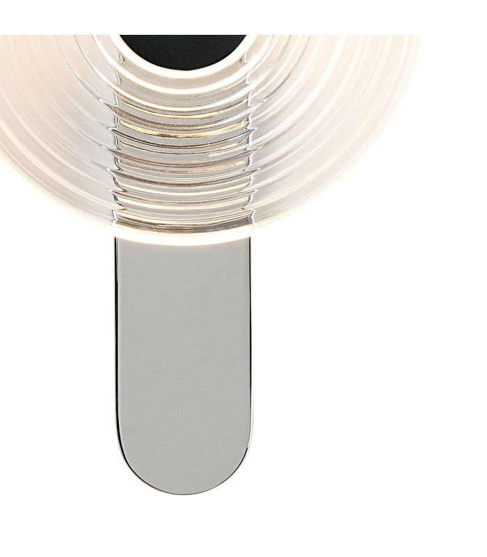 Larchmont Wall Lamp 1 x 7W LED 3000K 426lm Chrome/Clear/Satin Black -7