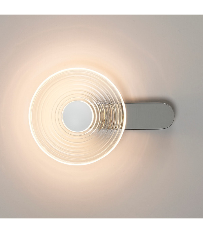 Larchmont Wall Lamp 1 x 7W LED 3000K 426lm Chrome/Clear/Satin White -3