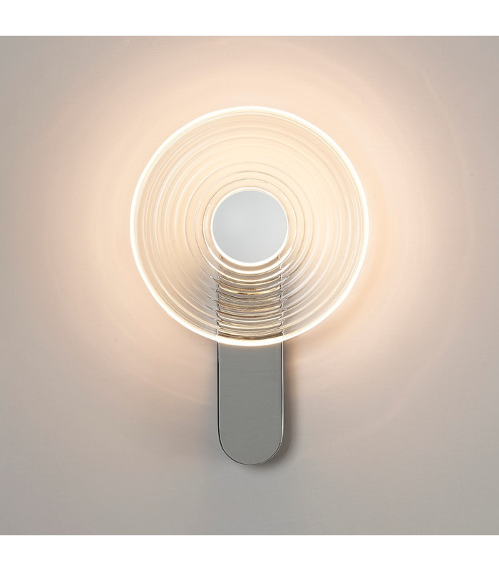 Larchmont Wall Lamp 1 x 7W LED 3000K 426lm Chrome/Clear/Satin White -10