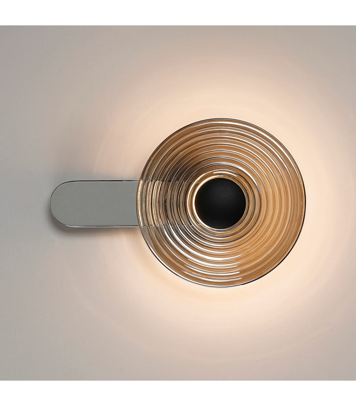 Larchmont Wall Lamp 1 x 7W LED 3000K 426lm Chrome/Smoke/Satin Black -3