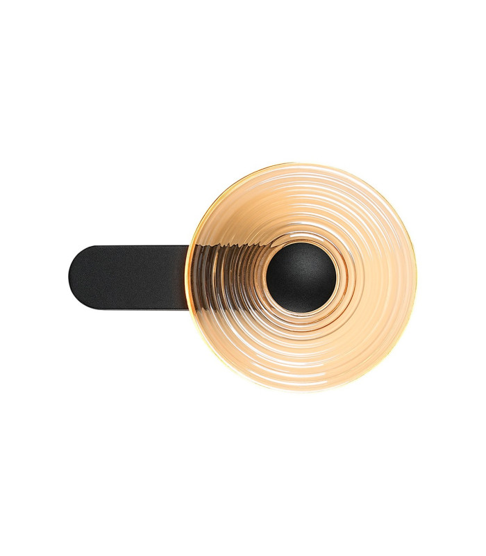 Larchmont Wall Lamp 1 x 7W LED 3000K 426lm Satin Black/Amber -5