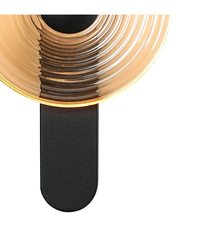 Larchmont Wall Lamp 1 x 7W LED 3000K 426lm Satin Black/Amber -7