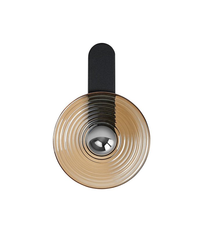 Larchmont Wall Lamp 1 x 7W LED 3000K 426lm Satin Black/Amber/Chrome -6