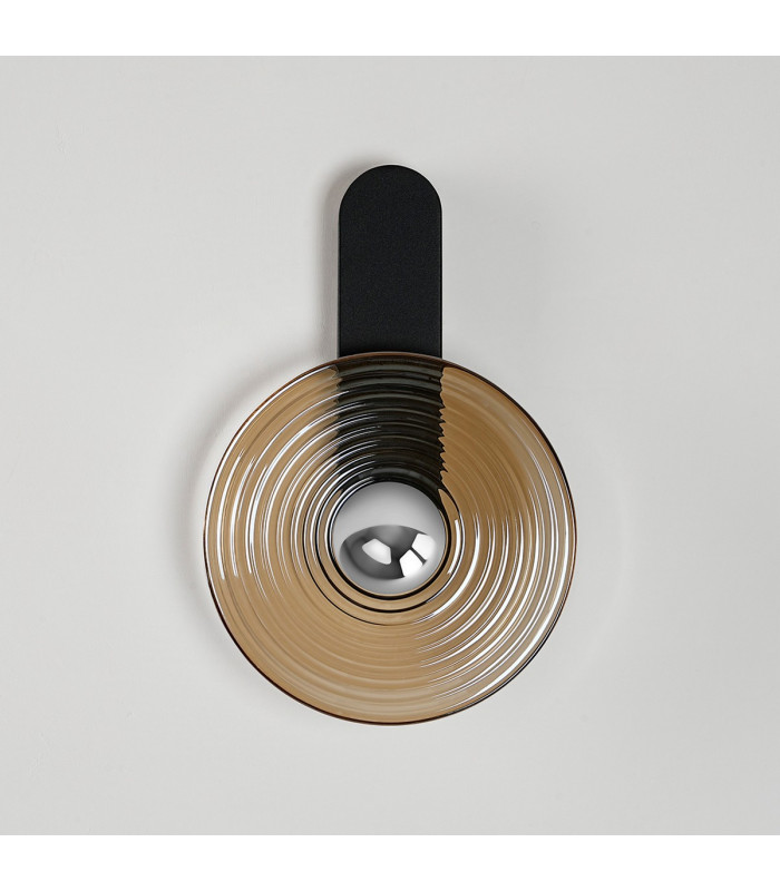 Larchmont Wall Lamp 1 x 7W LED 3000K 426lm Satin Black/Amber/Chrome -9