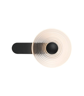 Larchmont Wall Lamp 1 x 7W LED 3000K 426lm Satin Black/Clear -1