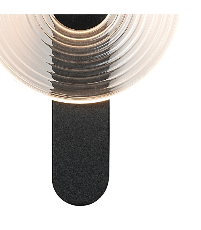 Larchmont Wall Lamp 1 x 7W LED 3000K 426lm Satin Black/Clear -7