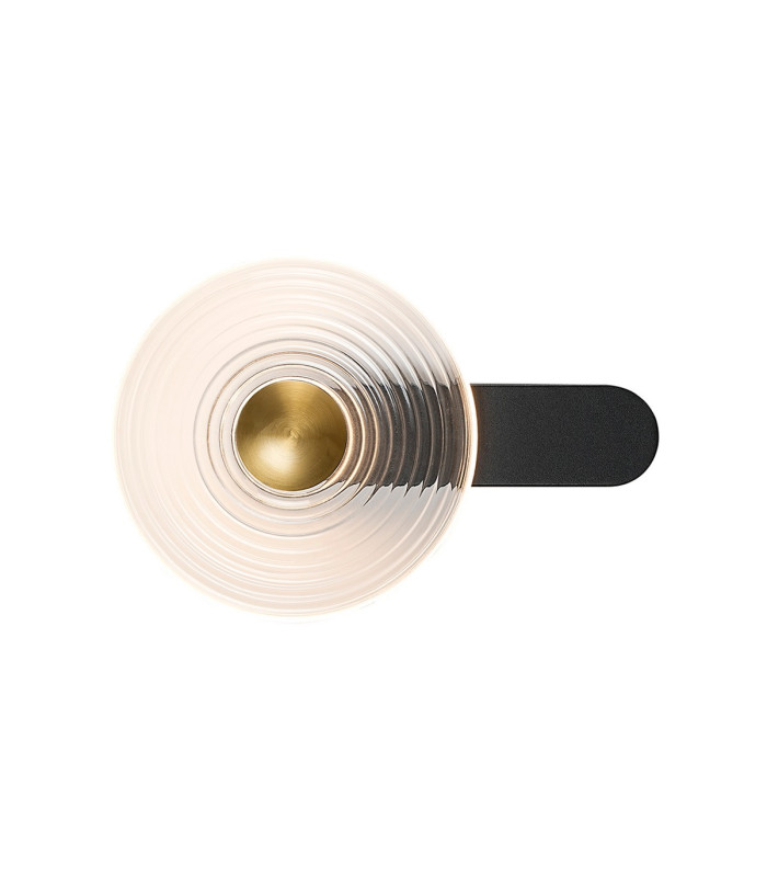 Larchmont Wall Lamp 1 x 7W LED 3000K 426lm Satin Black/Clear/Brass -1
