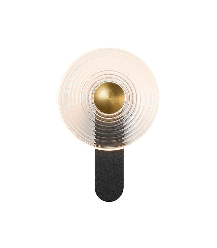 Larchmont Wall Lamp 1 x 7W LED 3000K 426lm Satin Black/Clear/Brass -5