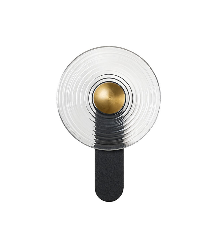 Larchmont Wall Lamp 1 x 7W LED 3000K 426lm Satin Black/Clear/Brass -6