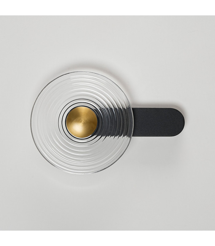Larchmont Wall Lamp 1 x 7W LED 3000K 426lm Satin Black/Clear/Brass -7