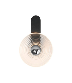 Larchmont Wall Lamp 1 x 7W LED 3000K 426lm Satin Black/Clear/Chrome -1