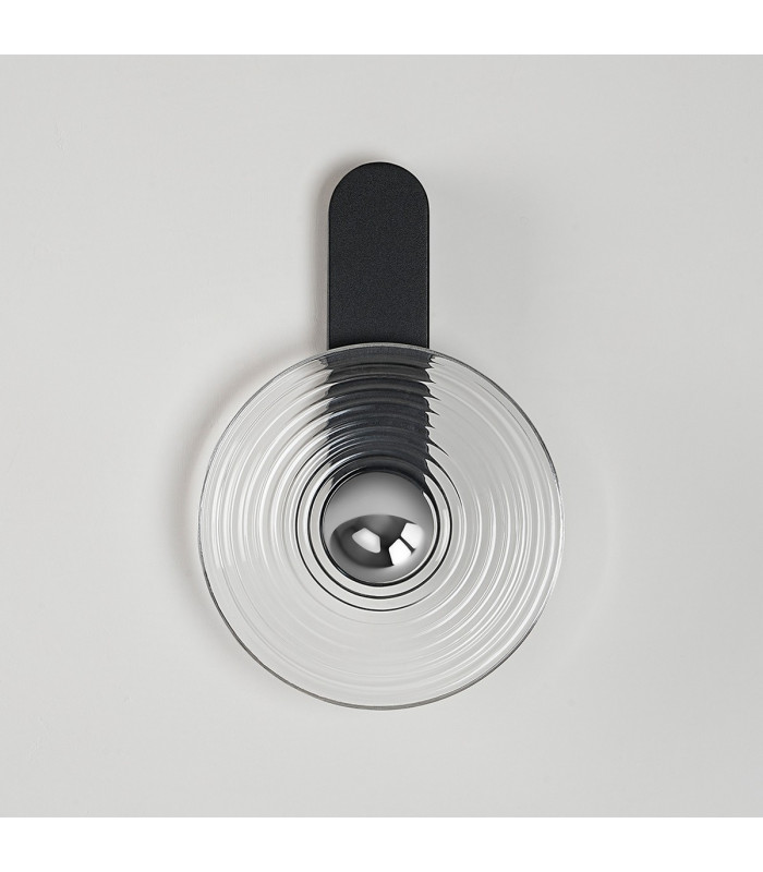 Larchmont Wall Lamp 1 x 7W LED 3000K 426lm Satin Black/Clear/Chrome -7