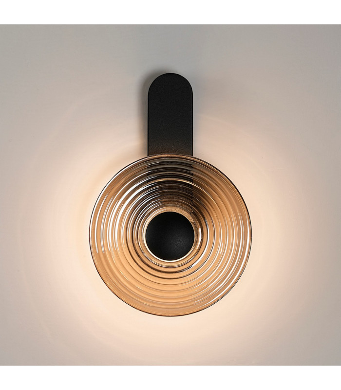 Larchmont Wall Lamp 1 x 7W LED 3000K 426lm Satin Black/Smoke -3