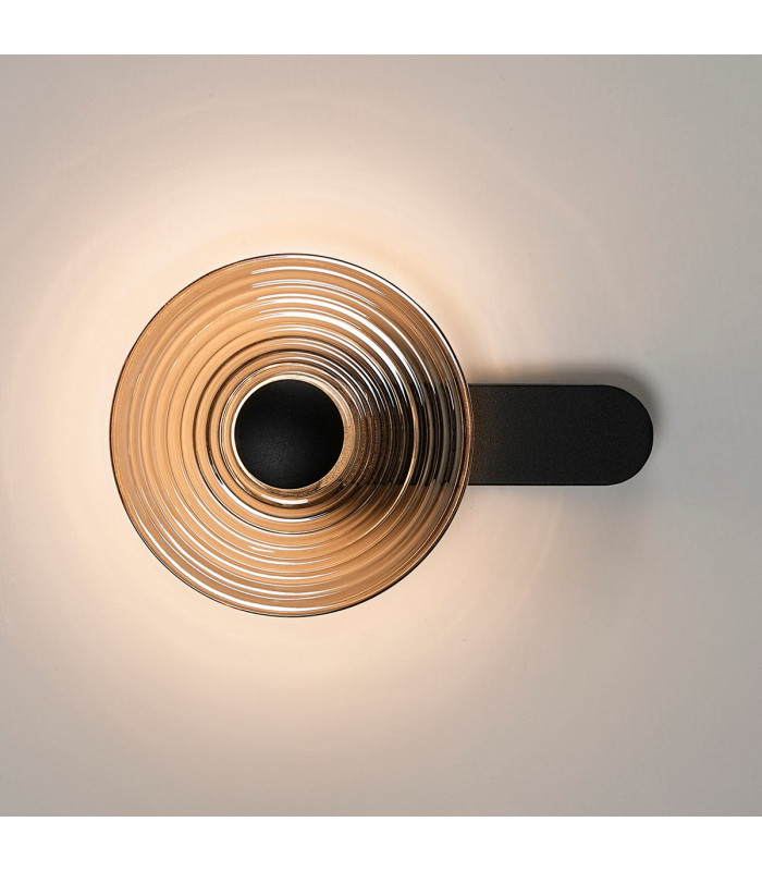 Larchmont Wall Lamp 1 x 7W LED 3000K 426lm Satin Black/Smoke -10