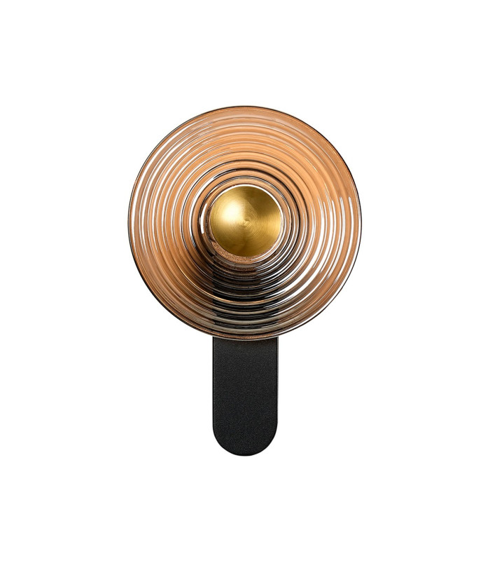 Larchmont Wall Lamp 1 x 7W LED 3000K 426lm Satin Black/Smoke/Brass -5