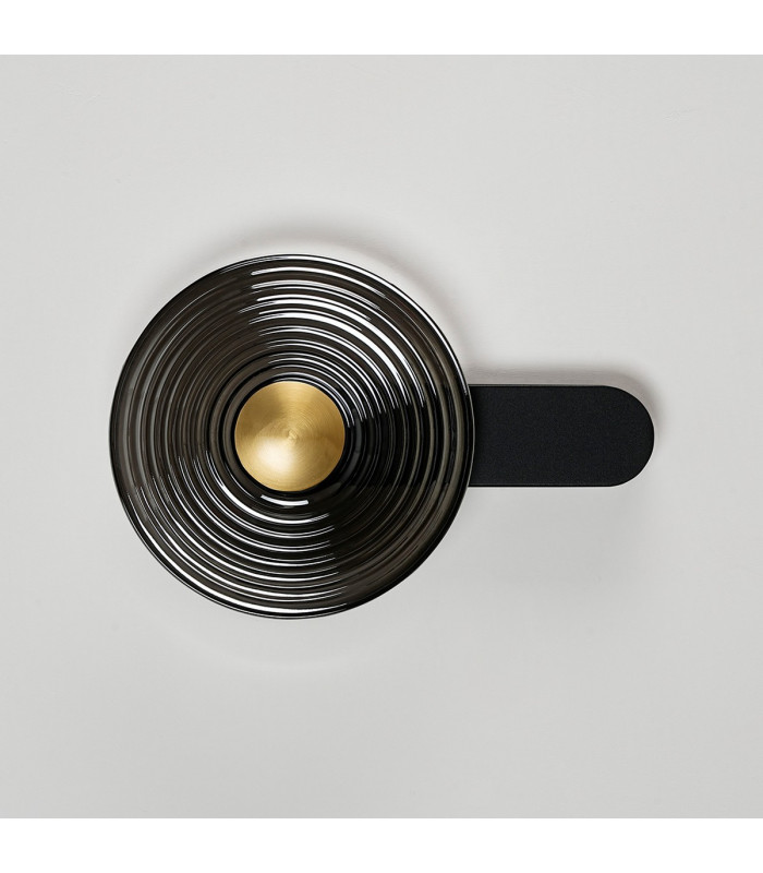 Larchmont Wall Lamp 1 x 7W LED 3000K 426lm Satin Black/Smoke/Brass -7
