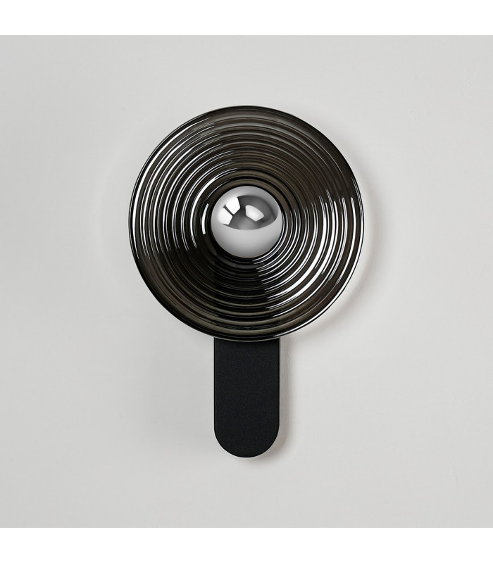 Larchmont Wall Lamp 1 x 7W LED 3000K 426lm Satin Black/Smoke/Chrome -7