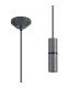Hudsonville 10cm 1.5m 1 Light Pendant 1 x E27 Grey/Black Braided Cable-1