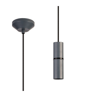 Hudsonville 10cm 1.5m 1 Light Pendant 1 x E27 Grey/Black Braided Cable-1