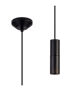 Hudsonville 10cm 1.5m 1 Light Pendant 1 x E27 Matt Black/Black Braided Cable-1