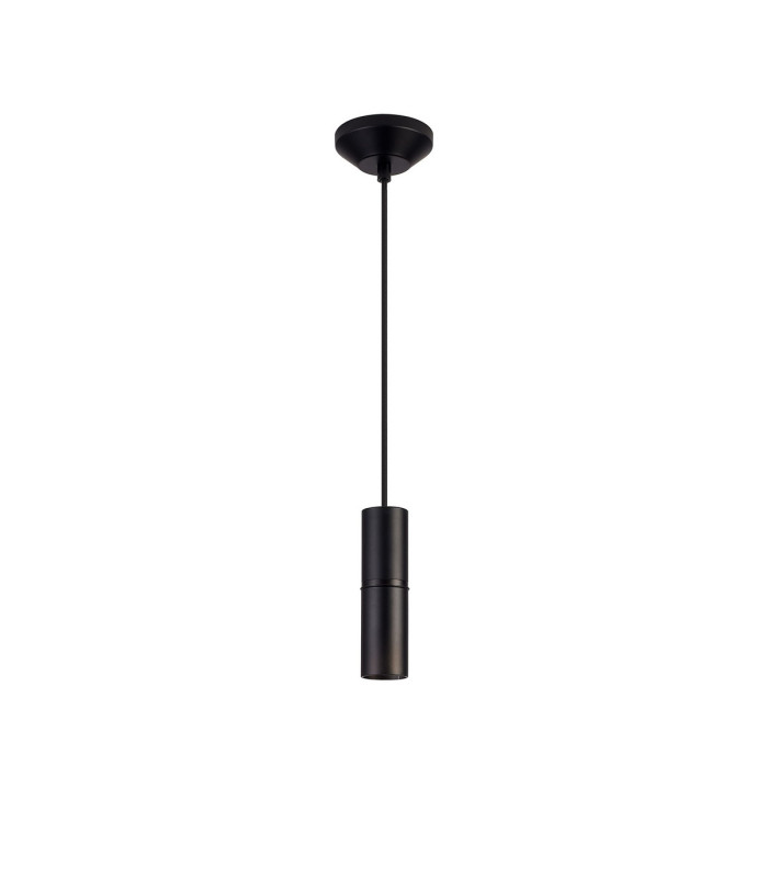 Hudsonville 10cm 1.5m 1 Light Pendant 1 x E27 Matt Black/Black Braided Cable-4