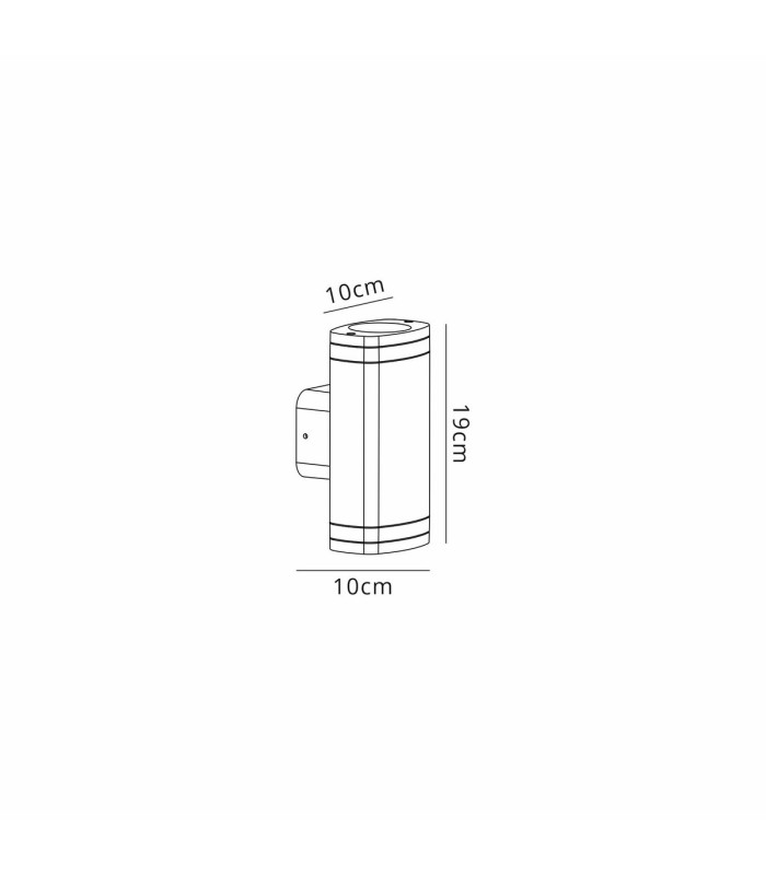 Killington Wall Lamp 2 x GU10 IP54 Grey/Clear -2