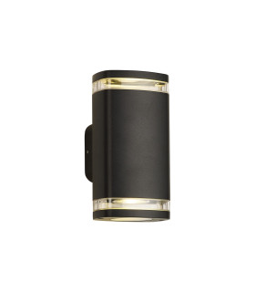 Killington Wall Lamp 2 x GU10 IP54 Matt Black/Clear -1