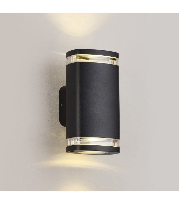 Killington Wall Lamp 2 x GU10 IP54 Matt Black/Clear -3