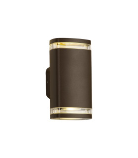 Killington Wall Lamp 2 x GU10 IP54 Matt Brown/Clear -1