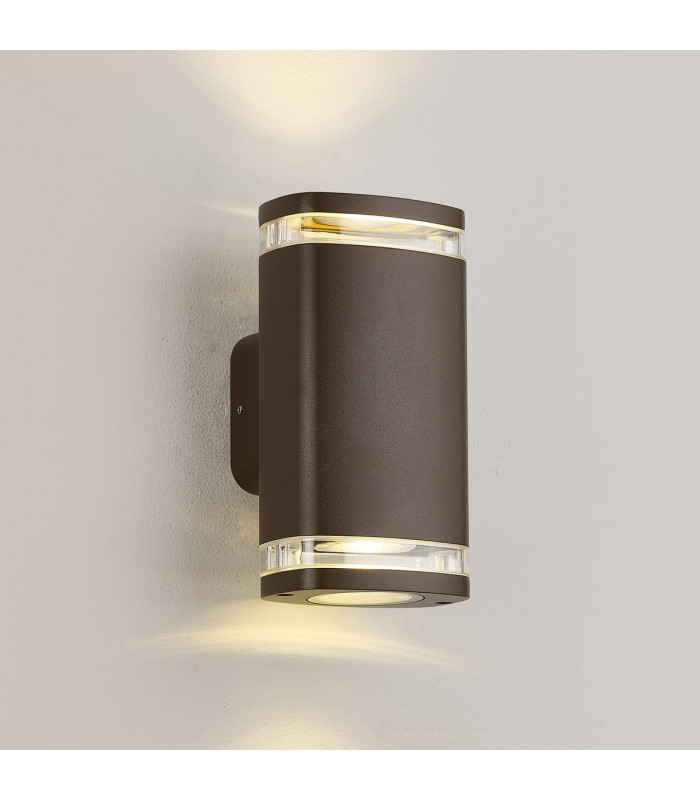 Killington Wall Lamp 2 x GU10 IP54 Matt Brown/Clear -3