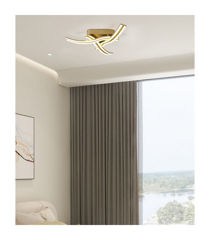 Hamburg 54cm 3 Light Ceiling 3 x 13W LED 3500K 2342lm Sand Gold -4