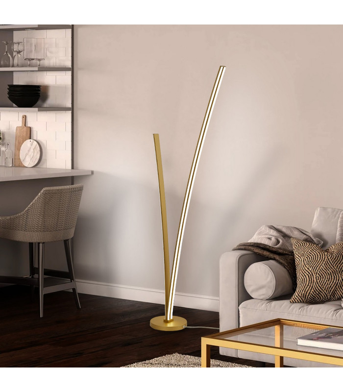 Hamburg 2 Light Floor Lamp Dimmable 16W/20W LED 3500K 2270lm Sand Gold -4