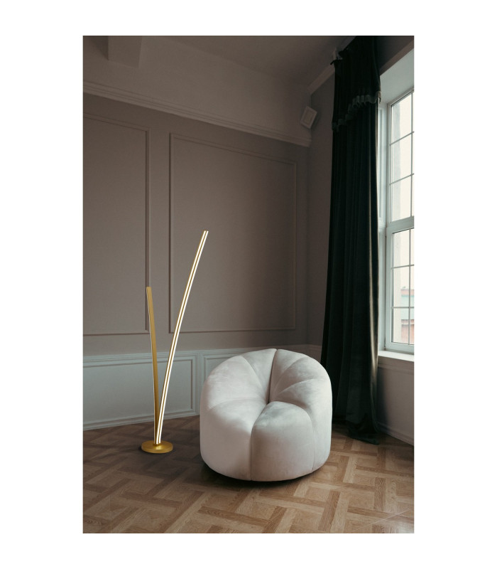 Hamburg 2 Light Floor Lamp Dimmable 16W/20W LED 3500K 2270lm Sand Gold -5
