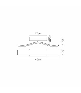 Hamburg 40cm Linear Wall Lamp 1 x 16W LED 3500K 1041lm Sand Gold -2
