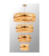 Lysander 4 Tier 40cm + 60cm + 80cm + 1m Pendant 10 + 18 + 24 + 32 Light G9 Brass/Amber Item Weight: 80kg-3