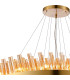 Lysander 4 Tier 40cm + 60cm + 80cm + 1m Pendant 10 + 18 + 24 + 32 Light G9 Brass/Amber Item Weight: 80kg-7