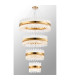 Lysander 4 Tier 40cm + 60cm + 80cm + 1m Pendant 10 + 18 + 24 + 32 Light G9 Brass/Clear Item Weight: 80kg-3