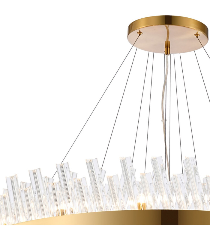 Lysander 4 Tier 40cm + 60cm + 80cm + 1m Pendant 10 + 18 + 24 + 32 Light G9 Brass/Clear Item Weight: 80kg-7