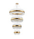 Lysander 4 Tier 40cm + 60cm + 80cm + 1m Pendant 10 + 18 + 24 + 32 Light G9 Brass/Clear Item Weight: 80kg-9