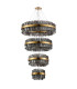 Lysander 4 Tier 40cm + 60cm + 80cm + 1m Pendant 10 + 18 + 24 + 32 Light G9 Brass/Smoke Item Weight: 80kg-9