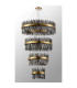Lysander 4 Tier 40cm + 60cm + 80cm + 1m Pendant 10 + 18 + 24 + 32 Light G9 Brass/Smoke Item Weight: 80kg-10