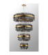 Lysander 4 Tier 40cm + 60cm + 80cm + 1m Pendant 10 + 18 + 24 + 32 Light G9 Brass/Smoke Item Weight: 80kg-12
