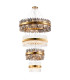 Lysander 4 Tier 40cm + 60cm + 80cm + 1m Pendant 10 + 18 + 24 + 32 Light G9 Brass/Smoke/Clear Item Weight: 80kg-1